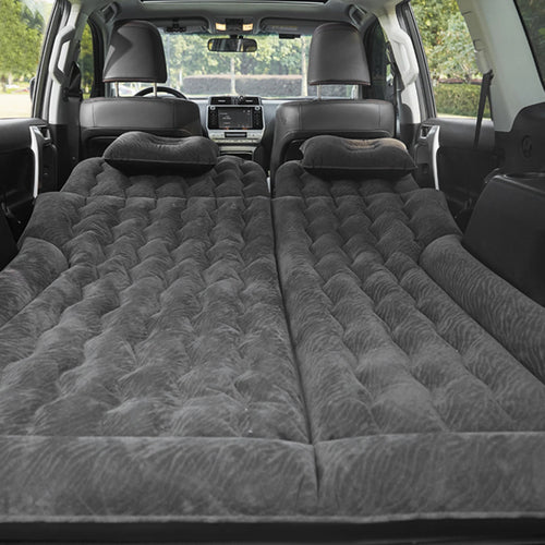 Car Inflatable Bed 2‑In‑1 Multifunction Inflatable Travel Mattress PVC Flocking Soft Sleeping Rest Cushion for Car SUV